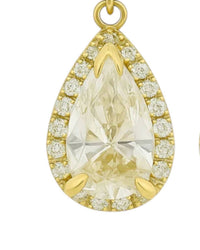 Allyanna Gifts - Women's Moissanite Pear Shape Halo Drop Huggie Earrings