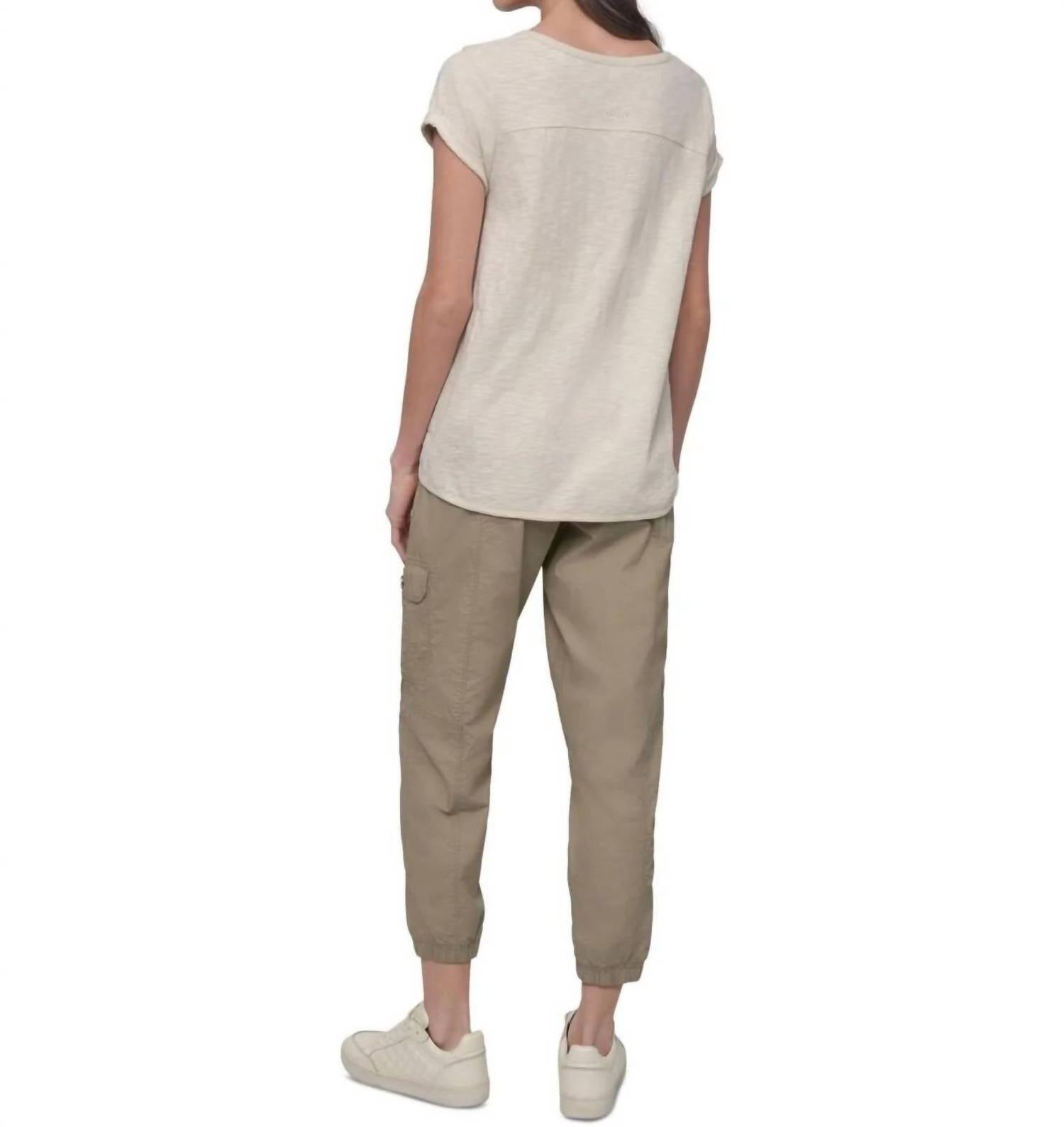 Dkny - V-inset Roll-sleeve T-shirt