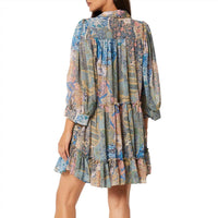 Misa Los Angeles Women's Mita Dress in patchwork batik - women's dress - alternate view