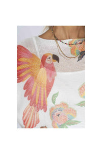 Look Mode Usa - Parrot Print Batwing Sweater