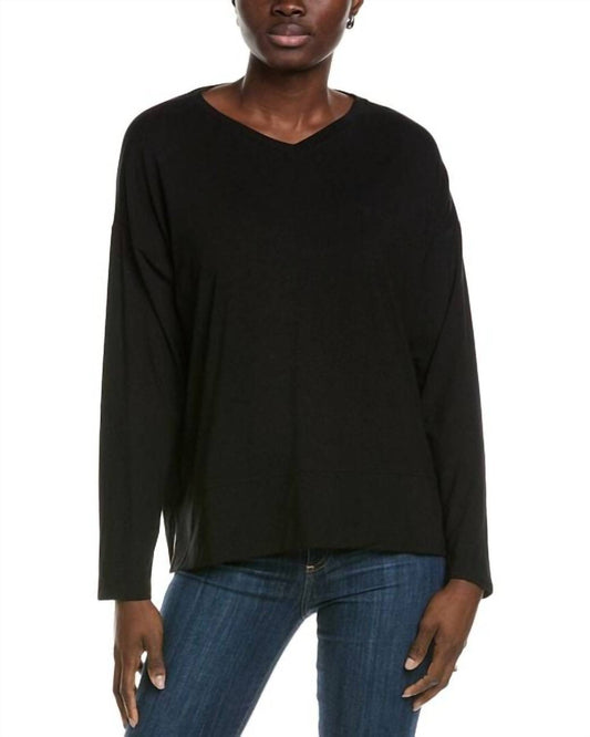 Eileen Fisher - V-Neck Long Sleeve Box Top