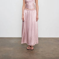 Enza Costa - Textured Satin Celeste Maxi Skirt