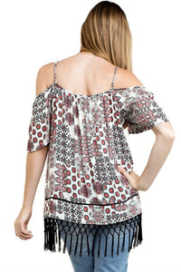Kori - Off The Shoulder Fringe Top