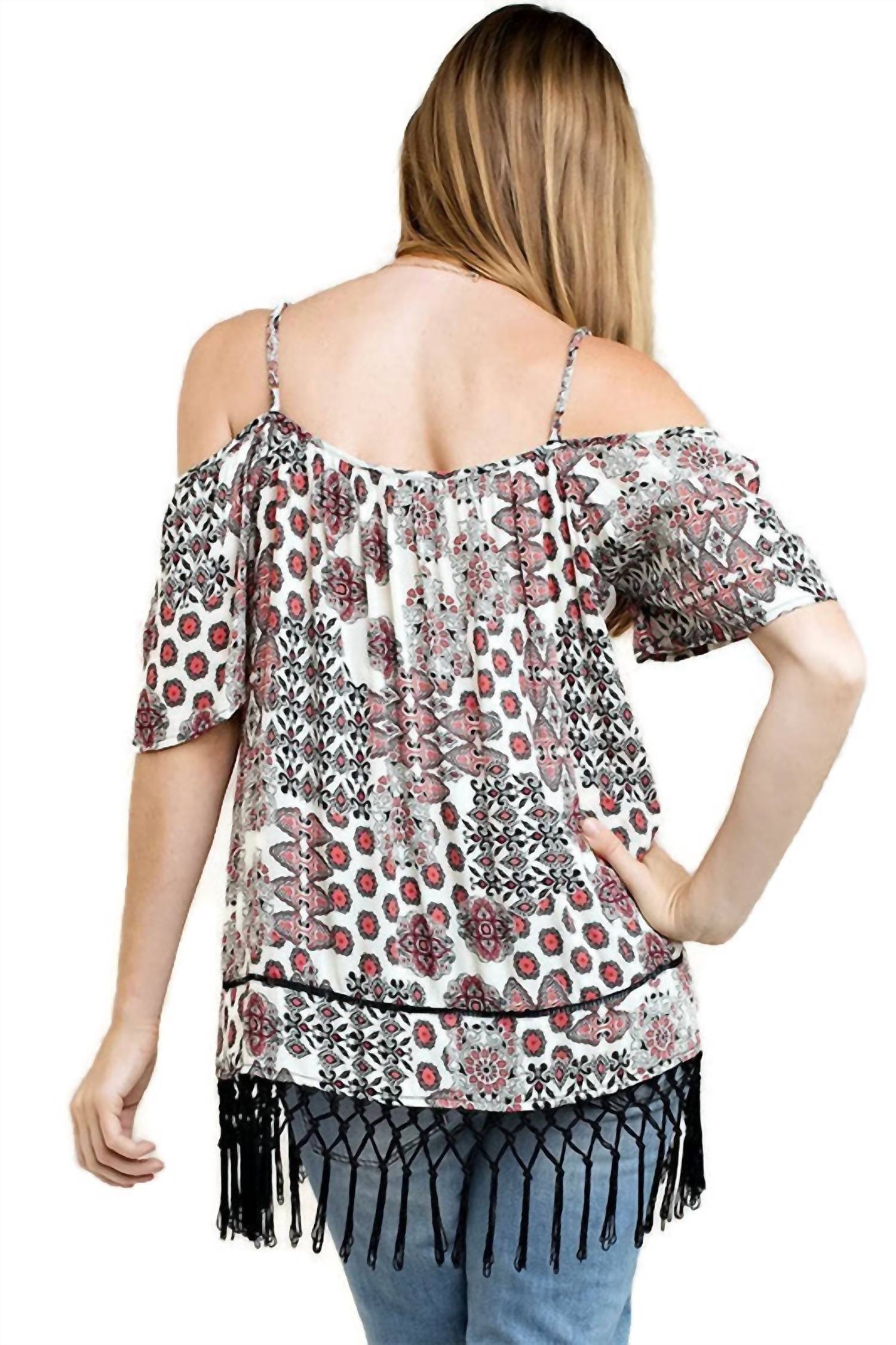 Kori - Off The Shoulder Fringe Top