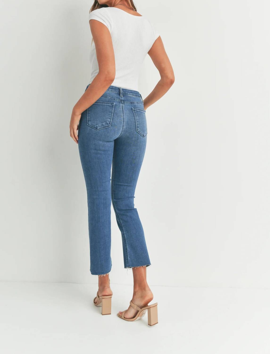 Just Black Denim - High Rise Tonal Crop Flare Jeans