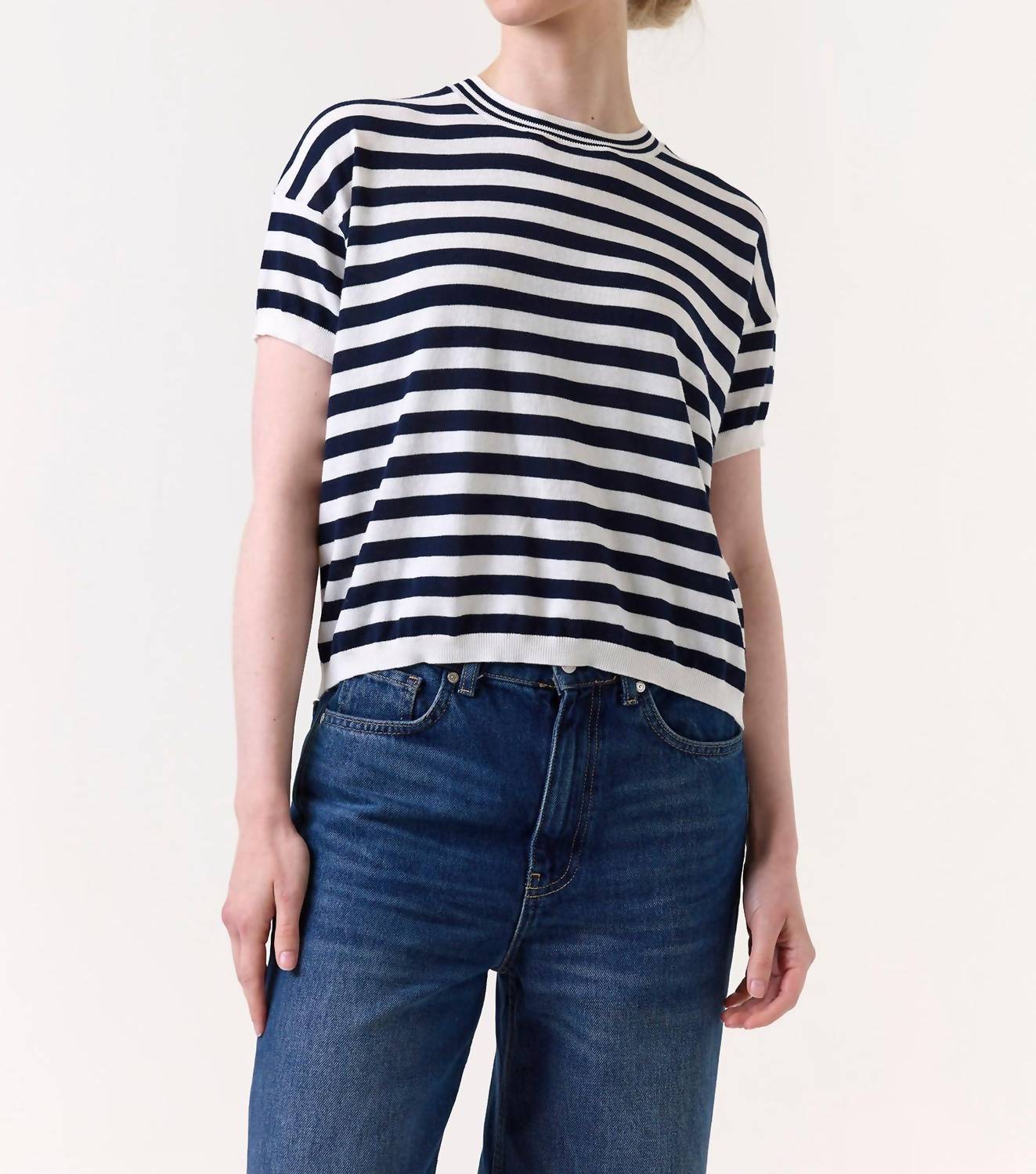 Brodie Cashmere - Bree Stripe Boxy Tee
