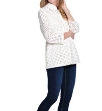 Multiples Open Front Jacket in soft white - women's jacket - detail view