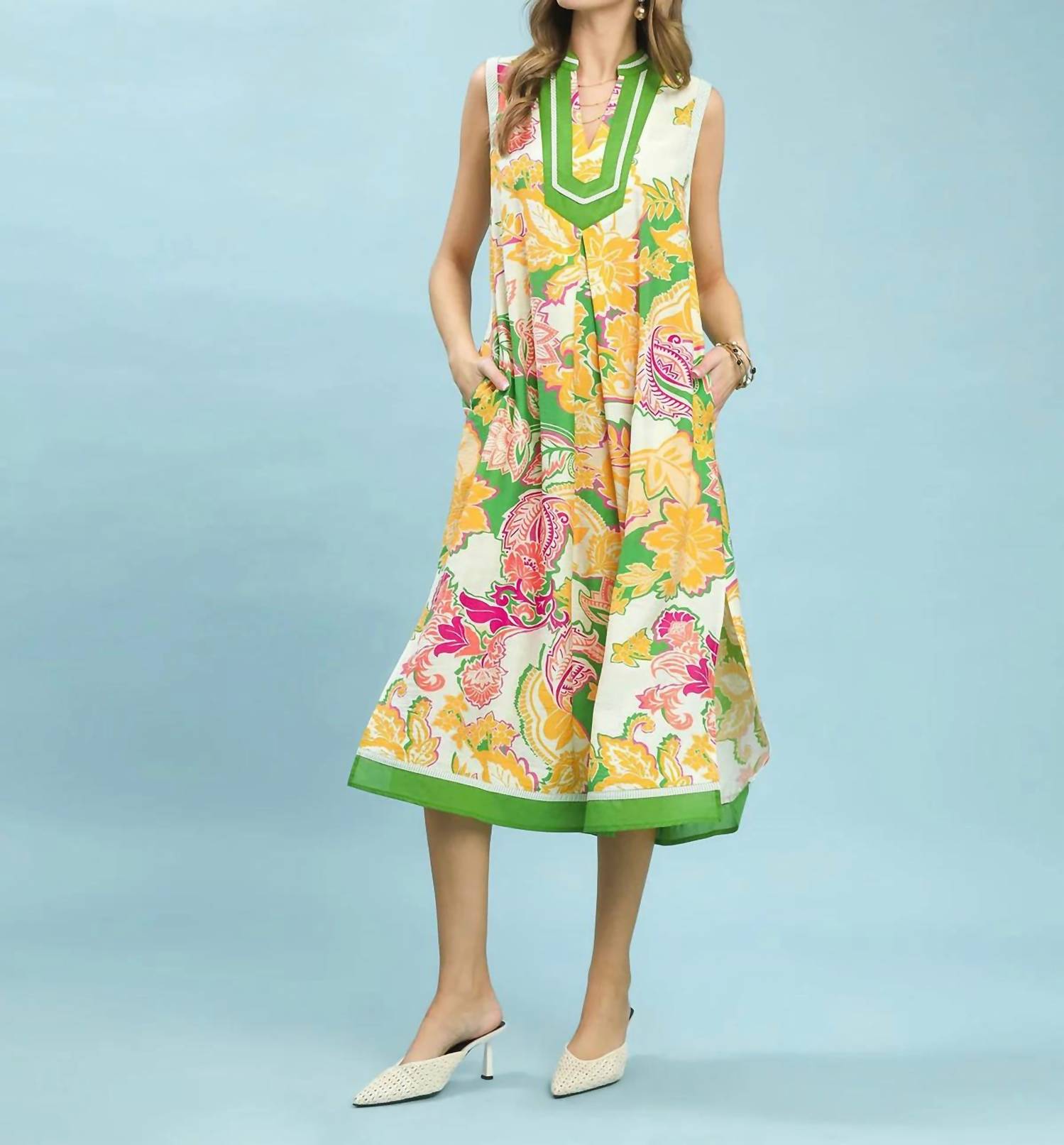 Umgee - Floral Sleeveless Dress