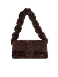 Jacquemus Women's Le Bambidou Fur Shoulder Bag in dark brown - women's bag