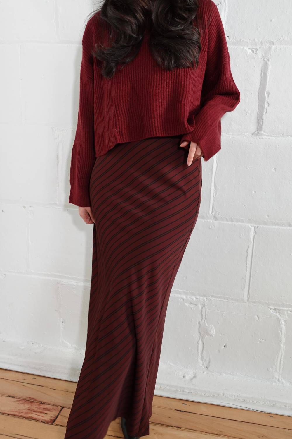 NIA Ravello Skirt in oxblood - women's skirt - alternate view