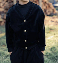 Mini Nod - Boys Velour Sweater