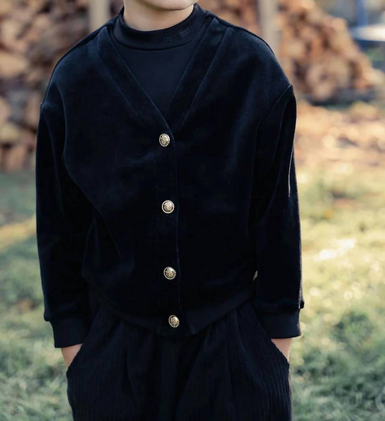 Mini Nod - Boys Velour Sweater