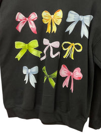 Shopthetinycloset - Women's Colorful Bows Crewneck Sweater