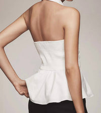 Hutch - Colbie Collared Halter Peplum Tank