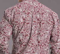 Stetson Paisley Button Shirt in wine - men's shirt - detail view