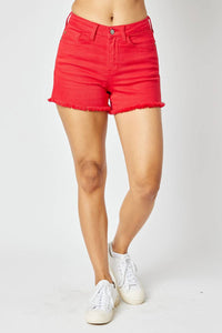 Judy Blue - Mid Rise Garment Dyed Shorts - Plus