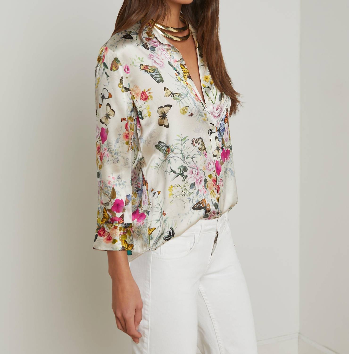 L'Agence - Dani Silk Charonda Butterfly Blouse