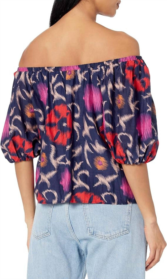 Velvet By Graham & Spencer - EDLIN PRINTED SILK COTTON VOILE TOP
