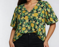 Karen Kane - Puff Sleeve Top - Plus