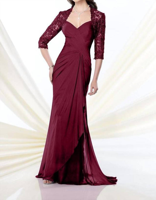 Montage By Mon Cheri - Criss Cross Ruched Gown