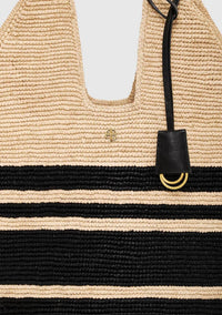 Anine Bing - Women's Leah Striped Hobo Raphia Bag