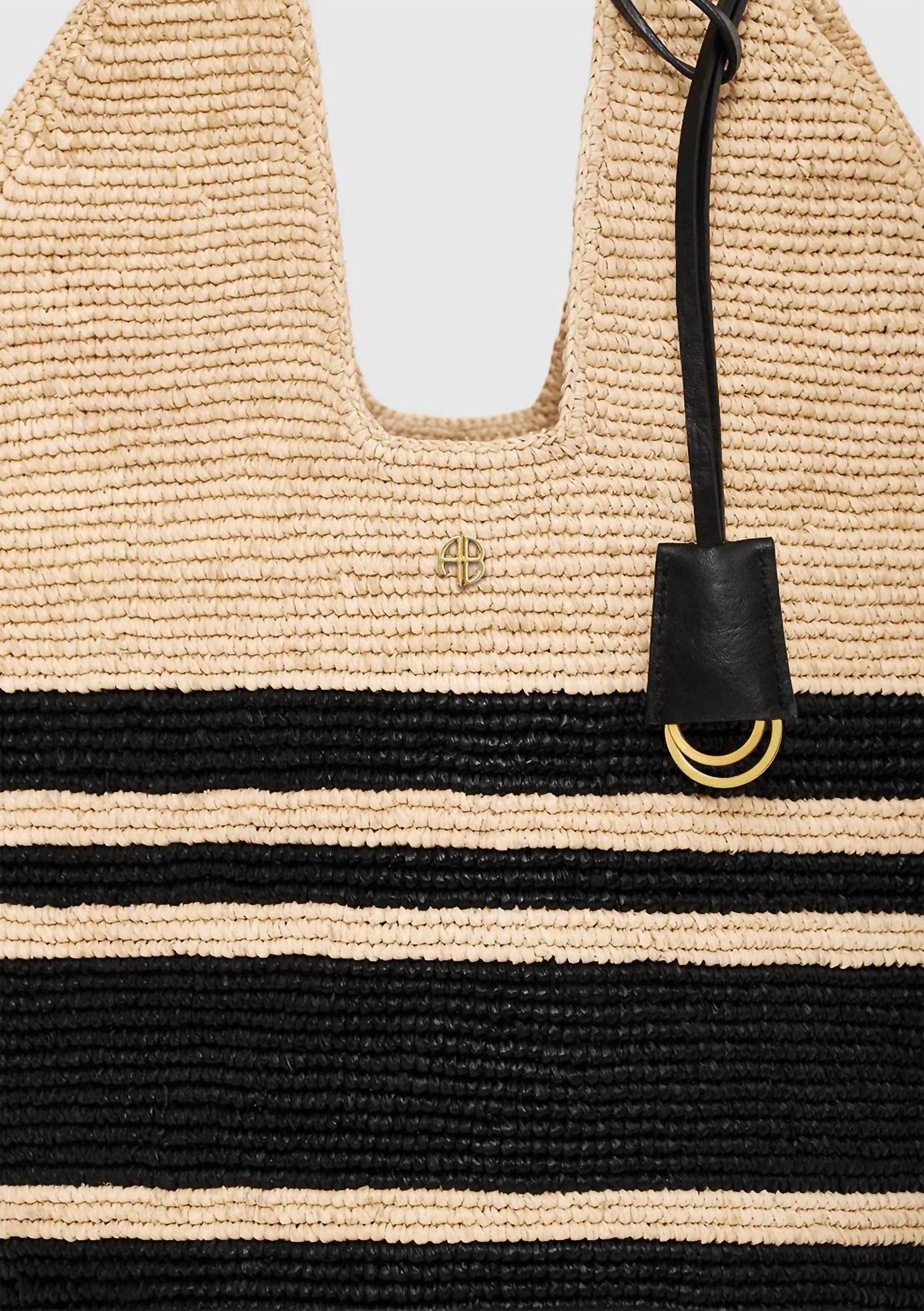 Anine Bing - Women's Leah Striped Hobo Raphia Bag