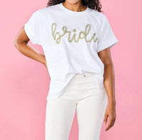 mudpie Bride Sparkle Top in white - women's shirt