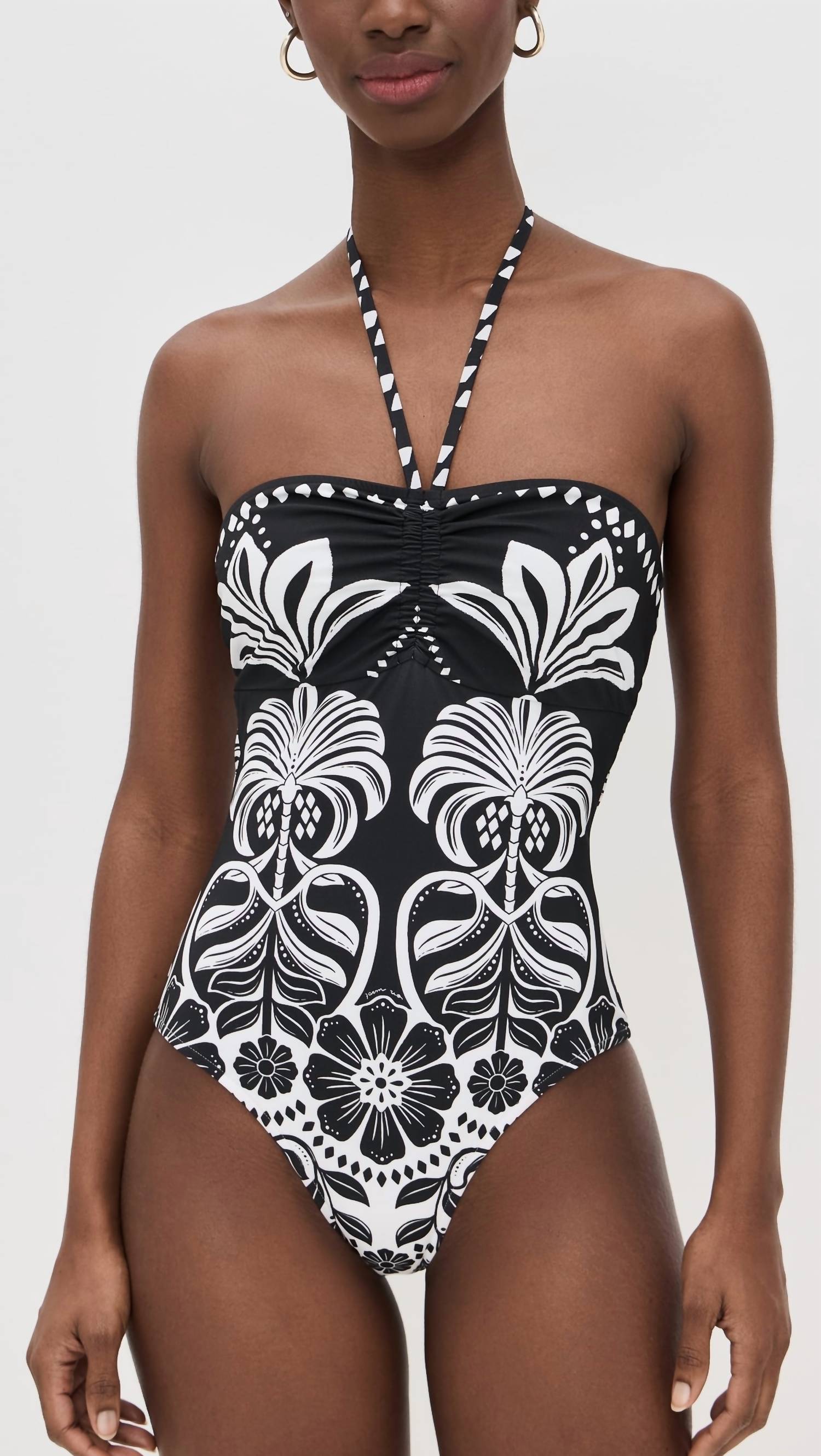 Farm Rio - Flowers Leopards Halterneck Swimsuit