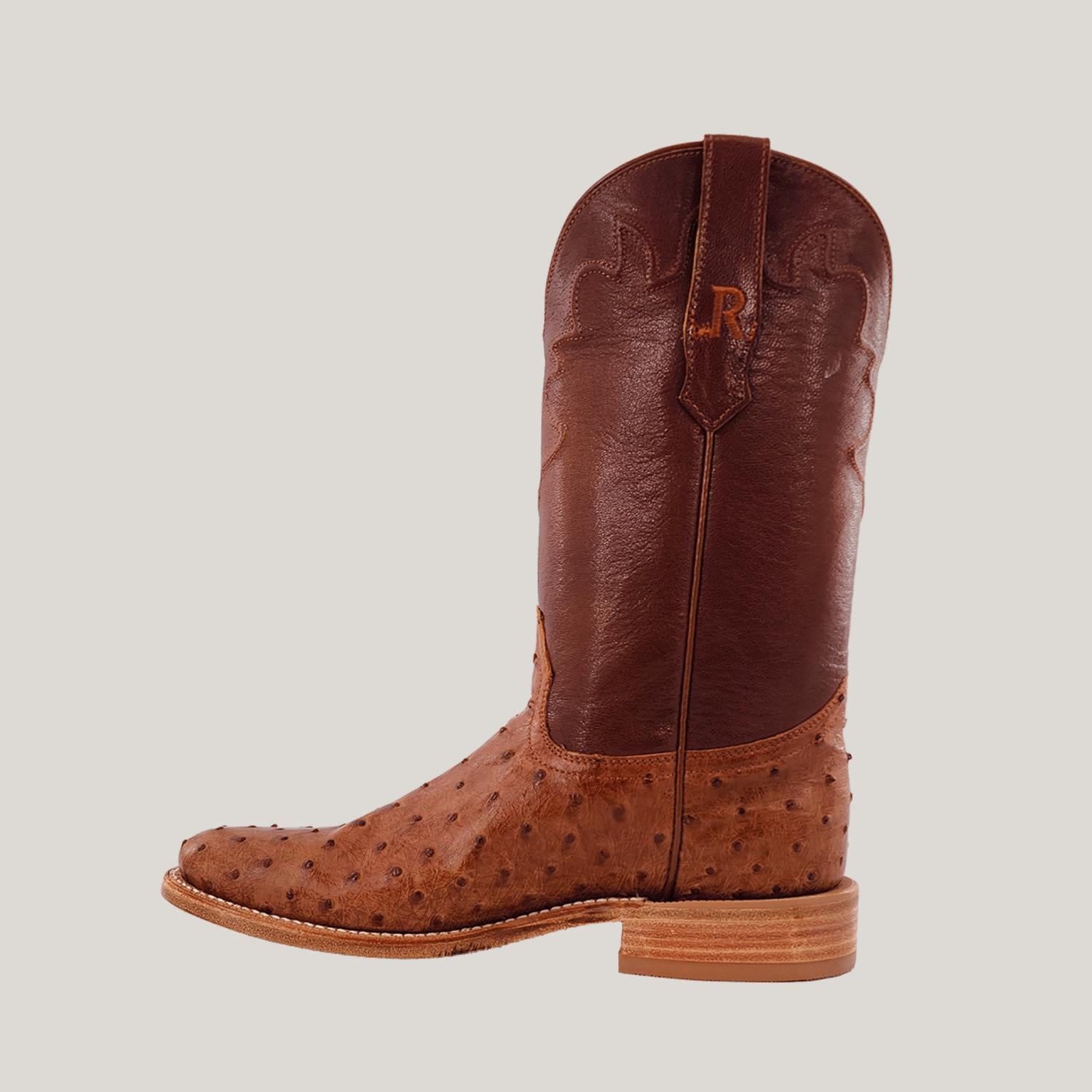 R Watson Boots - Men's Full Quill Ostrich Roper Boots