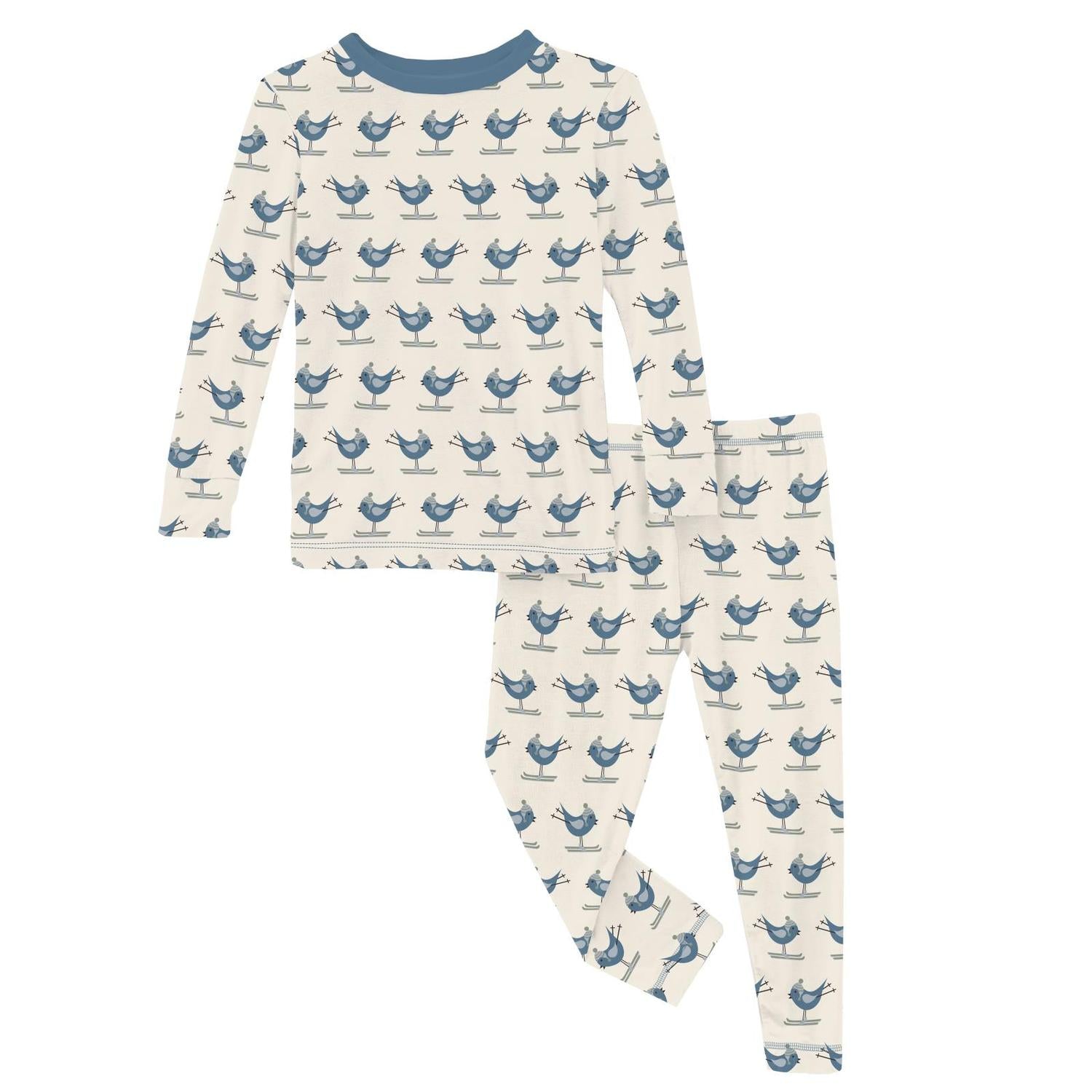 Kickee - Kid's Bamboo Print Long Sleeve Pajama Set