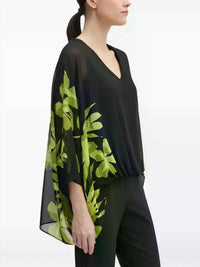 Joseph Ribkoff - Floral Print V-neck Blouse