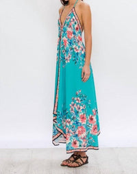Flying Tomato - Floral Print Halter Dress