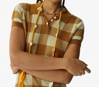 Guest In Residence Gingham Polo Dress in residence gingham polo dress in suede limewash - women's dress - view 4