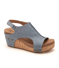 Corkys Footwear Women's Bonny Sandals in light blue denim - women's sandal