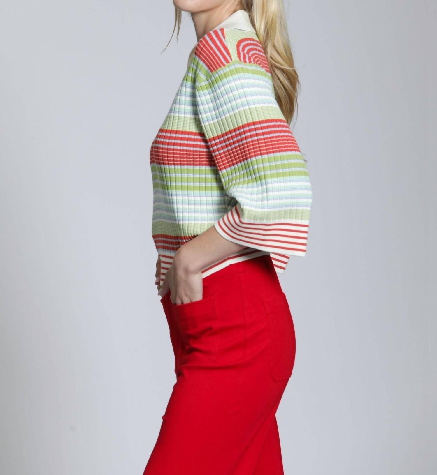 Apny - Ribbed Stripe Polo