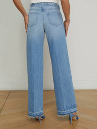 L'Agence Scottie High Rise Wide Leg Jean in zion - women's jeans - detail view