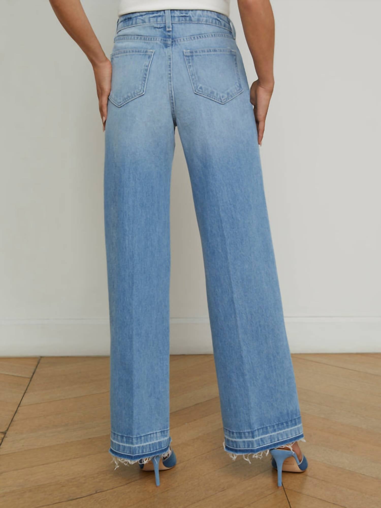 L'Agence Scottie High Rise Wide Leg Jean in zion - women's jeans - detail view