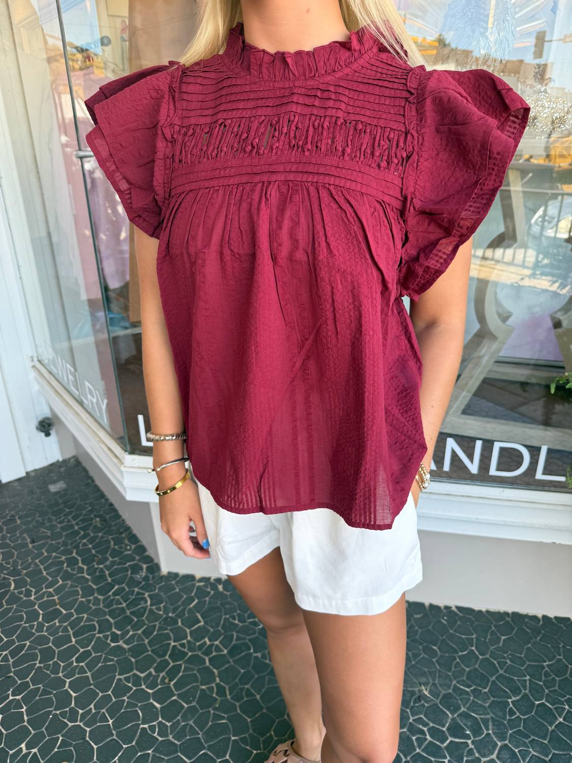 Thml - Women's Flutter Sleeve Top