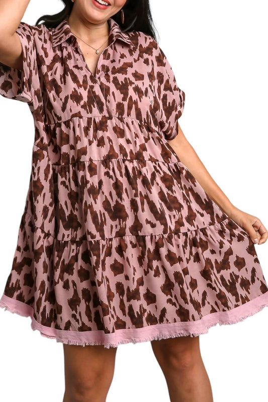 Umgee - Animal Print Tiered Dress