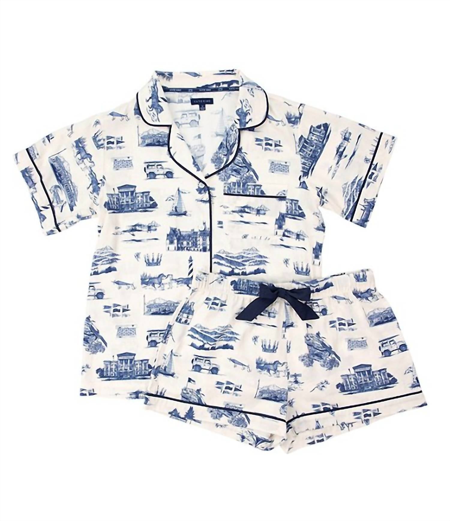 Katie Kime - Nc Toile Pajama Shorts Set