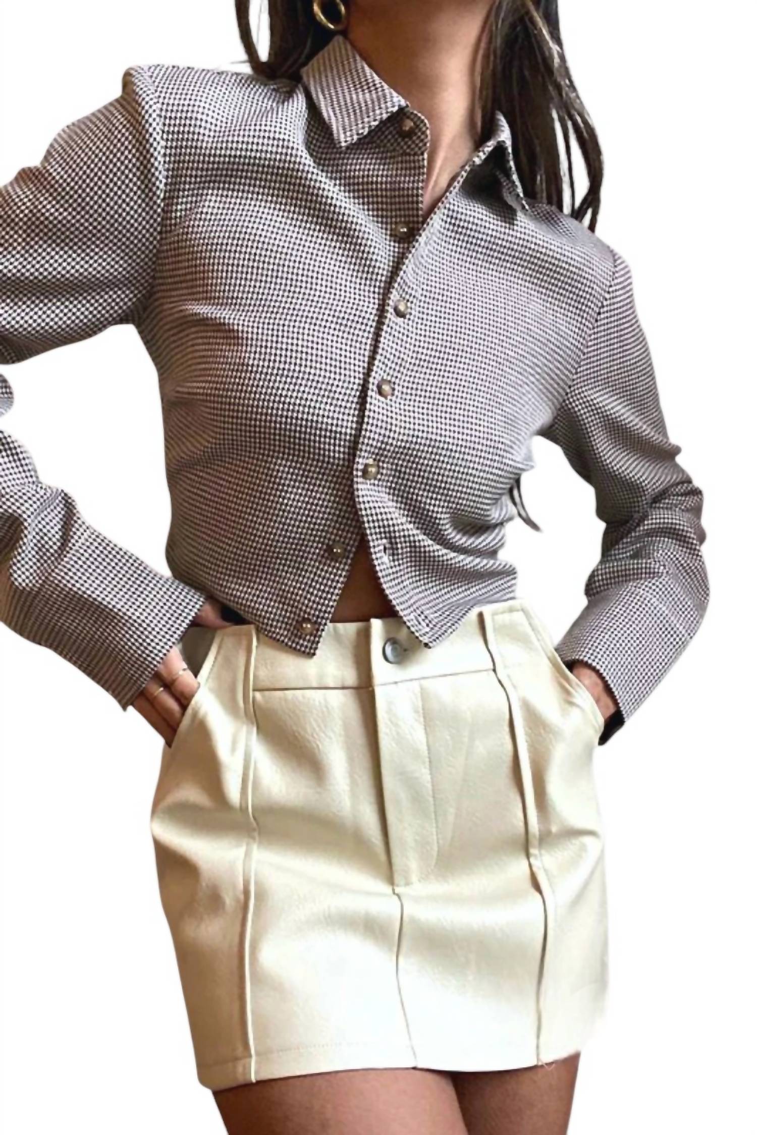 Et Clet - Mazie Gingham Open Back Blouse