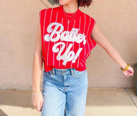 Queen Of Sparkles - Batter Up Sweater Vest
