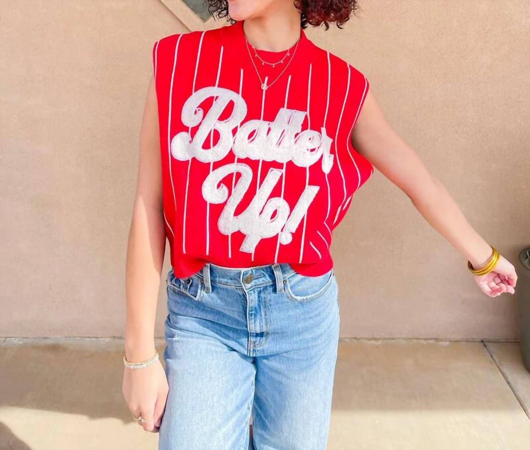 Queen Of Sparkles - Batter Up Sweater Vest
