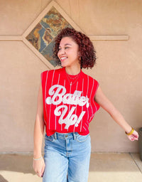 Queen Of Sparkles - Batter Up Sweater Vest