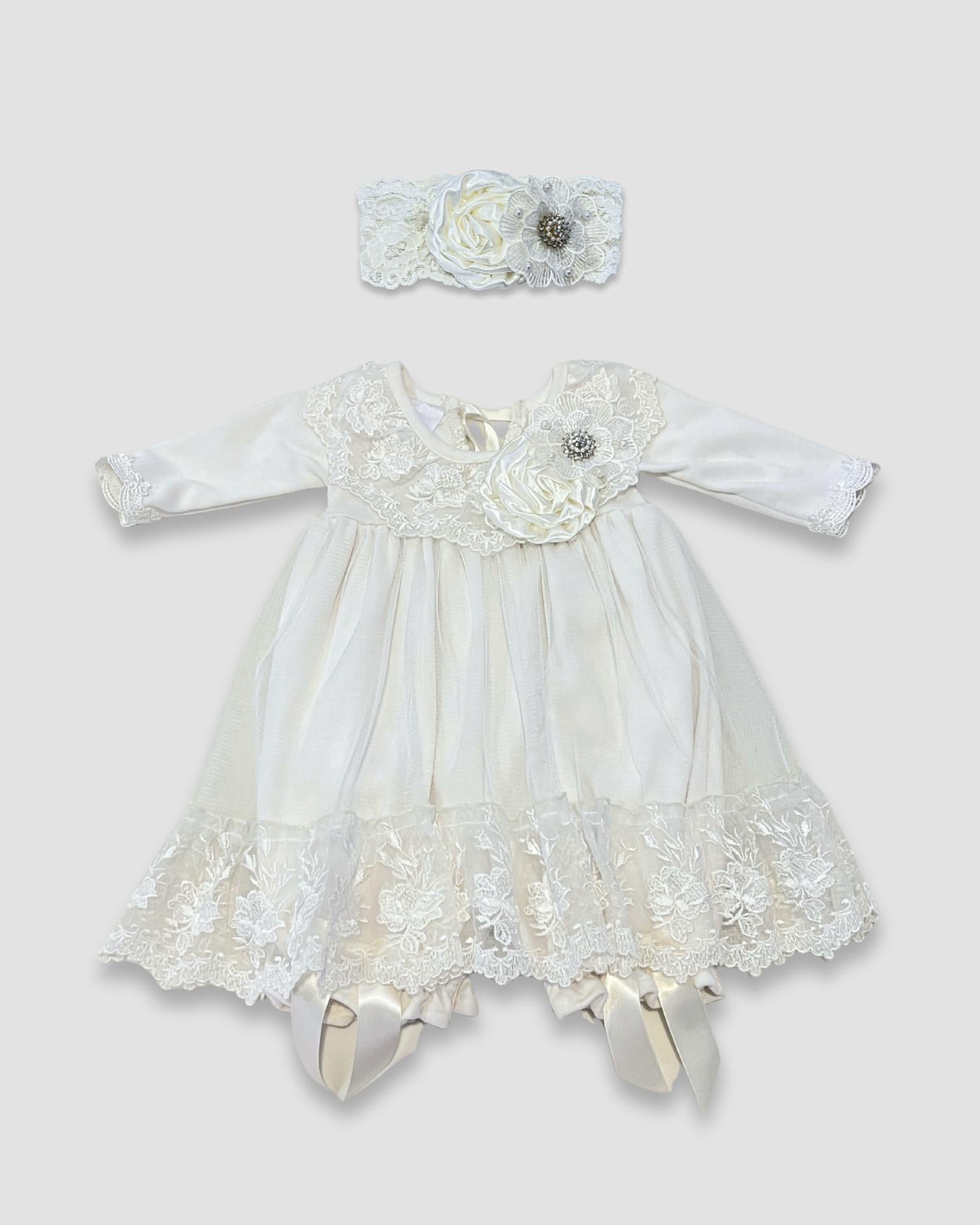 Katie Rose - Cotton Dress With Lace Overlay