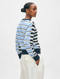White + Warren - Cashmere Mixed Stripe Crewneck Top