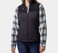 Ororo Augusta Heated Sweater Fleece Vest in dark heather gray - women's jacket