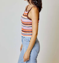 dh NEW YORK Kimmy Top in clove combo - women's tank top - detail view