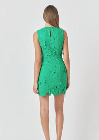 endless rose Floral Embroidered Mini Dress in kelly green - women's dress - view 4