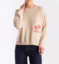 Brodie Cashmere - Palm Pocket Crew Sweater